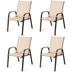 Costway 4PCS Patio Chairs Garden Deck Yard with Armrest - See Details