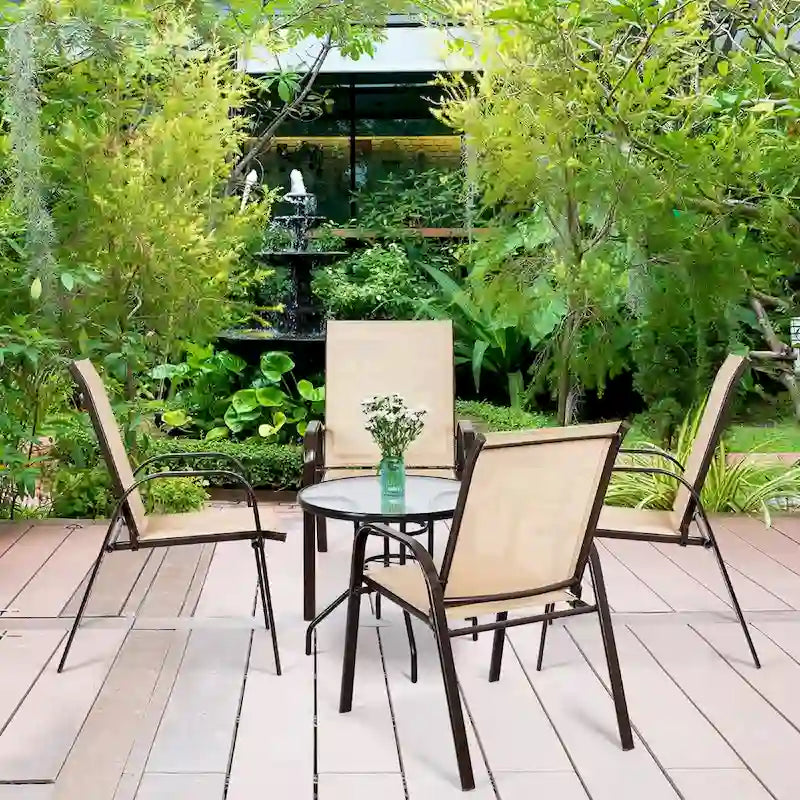 Chaises de patio, jardin, terrasse, cour avec accoudoir - Voir les détails
