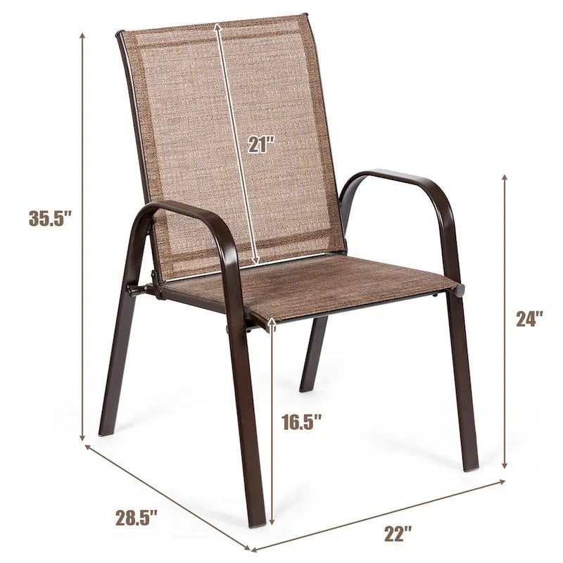 Chaises de patio, jardin, terrasse, cour avec accoudoir - Voir les détails