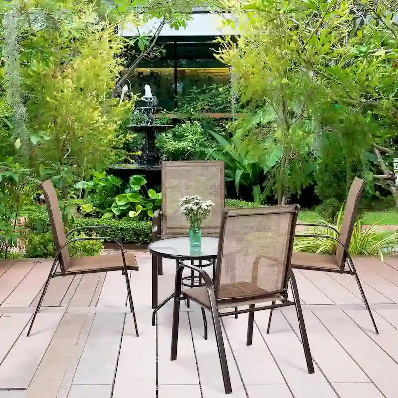 Chaises de patio, jardin, terrasse, cour avec accoudoir - Voir les détails
