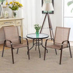 Chaises de patio, jardin, terrasse, cour avec accoudoir - Voir les détails