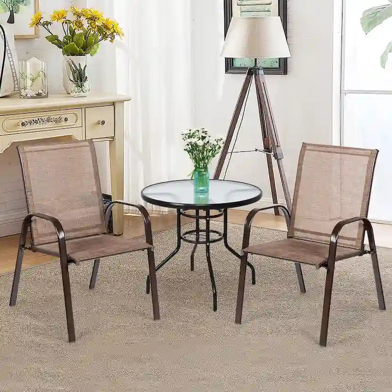 Chaises de patio, jardin, terrasse, cour avec accoudoir - Voir les détails