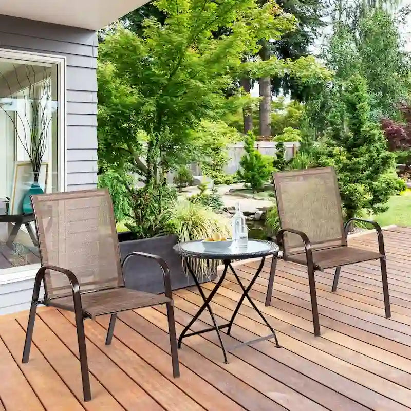 Chaises de patio, jardin, terrasse, cour avec accoudoir - Voir les détails