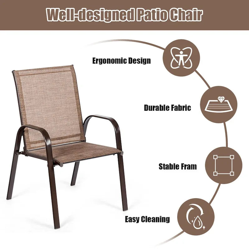 Chaises de patio, jardin, terrasse, cour avec accoudoir - Voir les détails