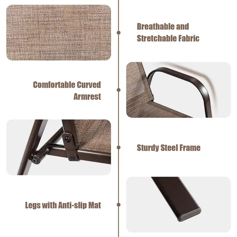 Chaises de patio, jardin, terrasse, cour avec accoudoir - Voir les détails