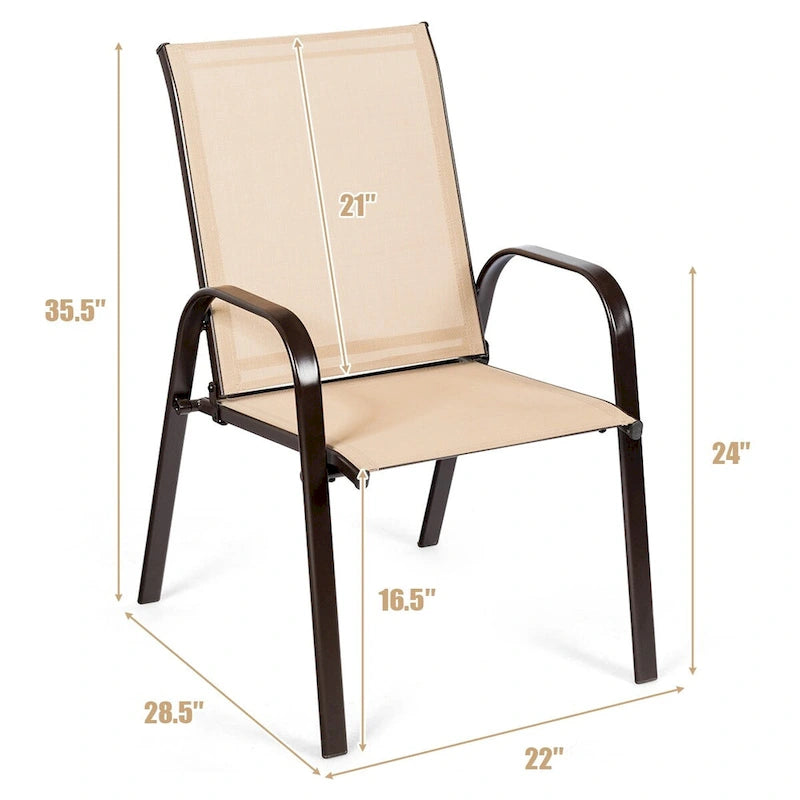 Chaises de patio, jardin, terrasse, cour avec accoudoir - Voir les détails