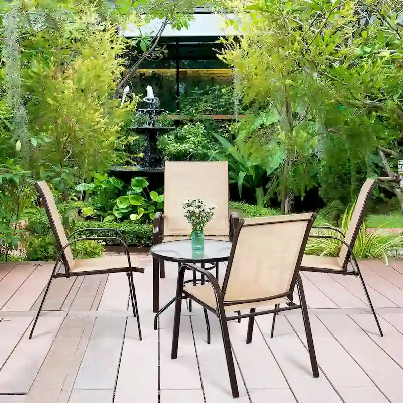 Chaises de patio, jardin, terrasse, cour avec accoudoir - Voir les détails