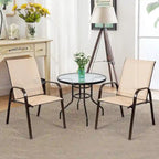 Chaises de patio, jardin, terrasse, cour avec accoudoir - Voir les détails