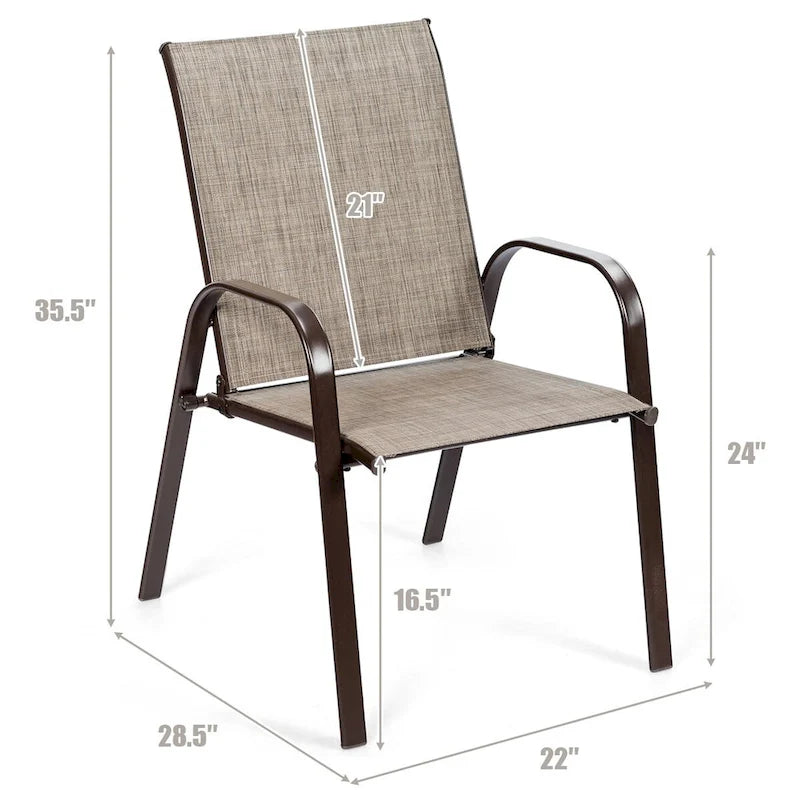 Chaises de patio, jardin, terrasse, cour avec accoudoir - Voir les détails