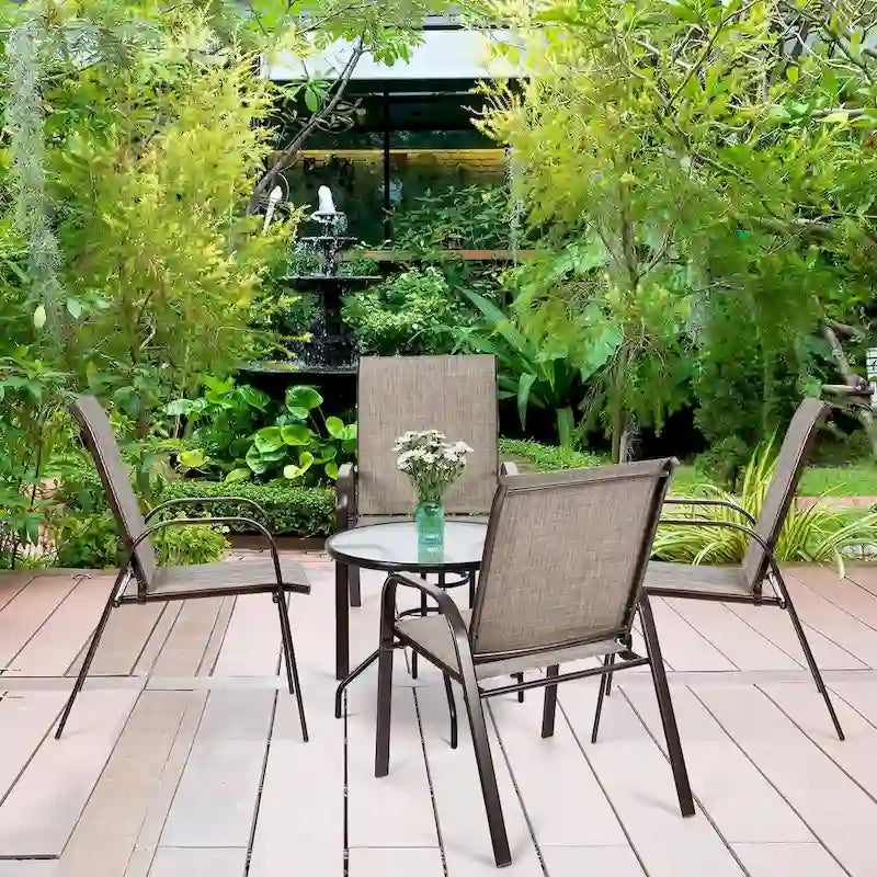 Chaises de patio, jardin, terrasse, cour avec accoudoir - Voir les détails