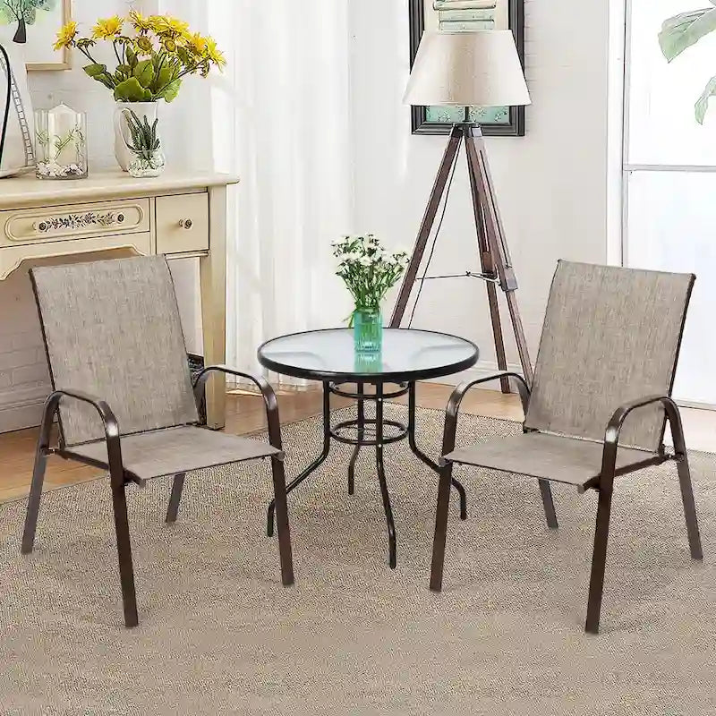 Chaises de patio, jardin, terrasse, cour avec accoudoir - Voir les détails