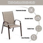 Chaises de patio, jardin, terrasse, cour avec accoudoir - Voir les détails