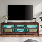 Meuble TV 70 pouces pour TV 75 pouces, console TV de centre de divertissement classique