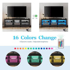 Meuble TV 70 pouces pour TV 75 pouces, console TV de centre de divertissement classique