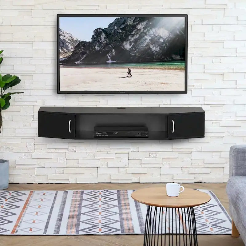 FITUEYES Console TV murale Meuble TV suspendu Étagère de rangement – 43,3
