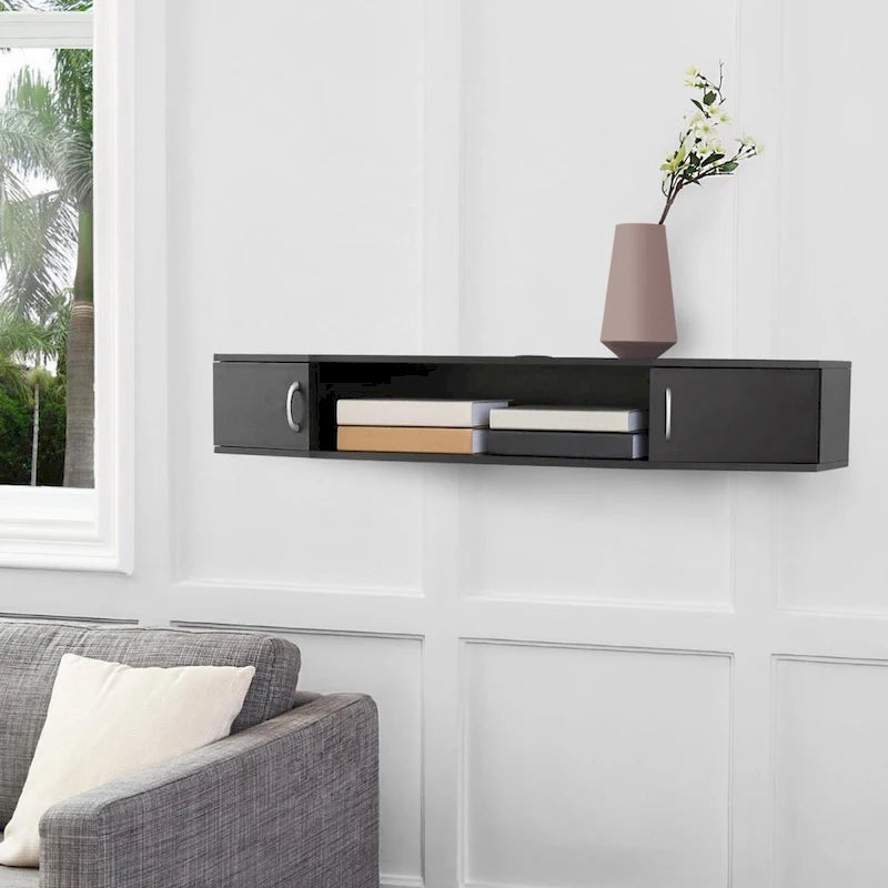 FITUEYES Console TV murale Meuble TV suspendu Étagère de rangement – 43,3