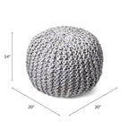 Pouf ottoman tricoté en jute massif classique York