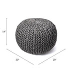 Pouf ottoman tricoté en jute massif classique York