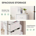 Commode de chambre à coucher avec 4 tiroirs en tissu, tour de rangement étroite pour vêtements, placards, chambre d'enfant, tour de rangement avec placard