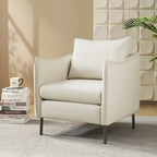 Christopher Modern Anti-scratch Fabric Armchair with Black Metal Legs by 