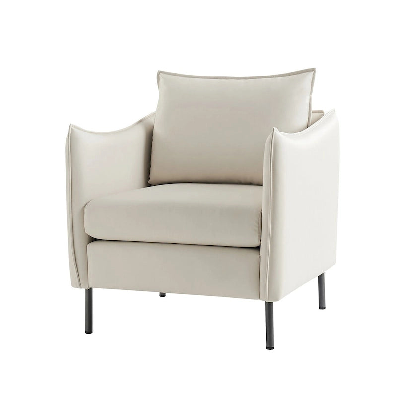 Fauteuil Christopher Modern en tissu anti-rayures avec pieds en métal noir par