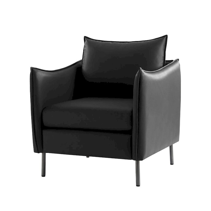 Fauteuil Christopher Modern en tissu anti-rayures avec pieds en métal noir par