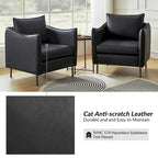 Fauteuil Christopher Modern en tissu anti-rayures avec pieds en métal noir par
