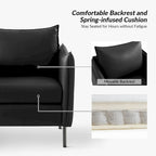 Fauteuil Christopher Modern en tissu anti-rayures avec pieds en métal noir par
