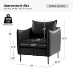 Fauteuil Christopher Modern en tissu anti-rayures avec pieds en métal noir par