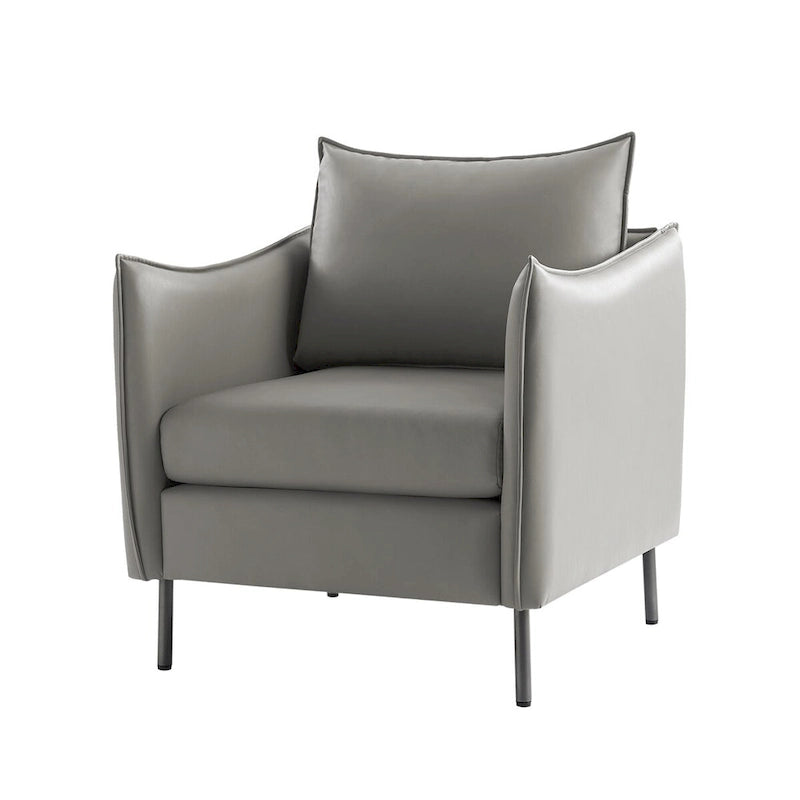 Fauteuil Christopher Modern en tissu anti-rayures avec pieds en métal noir par