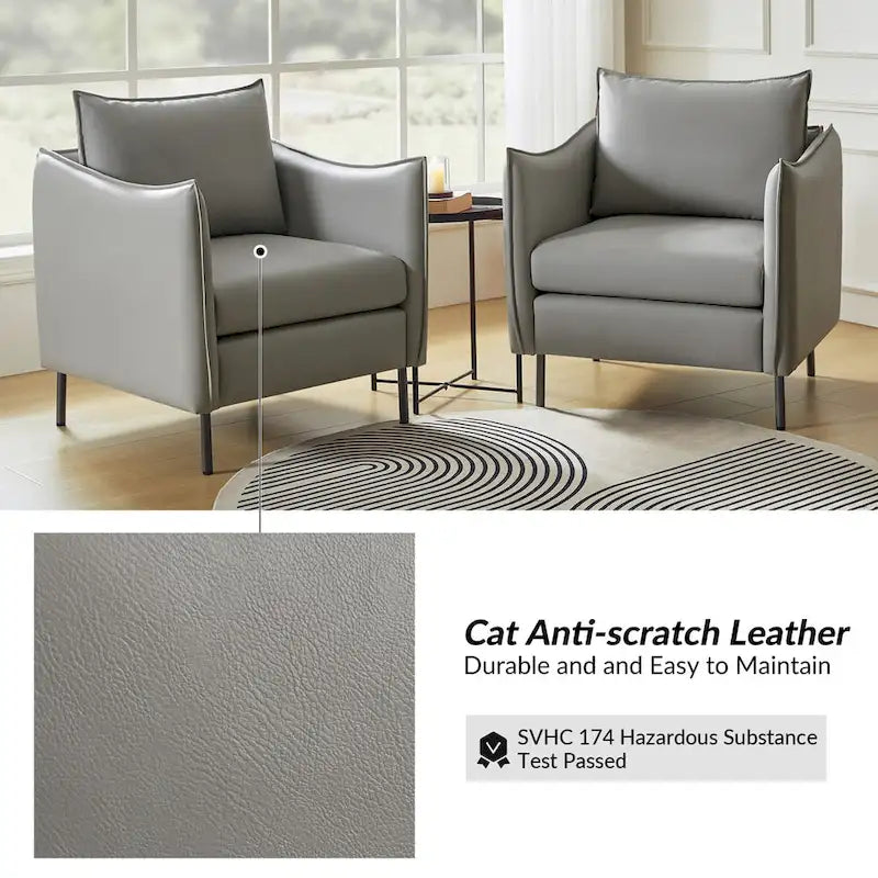 Fauteuil Christopher Modern en tissu anti-rayures avec pieds en métal noir par