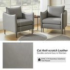 Fauteuil Christopher Modern en tissu anti-rayures avec pieds en métal noir par