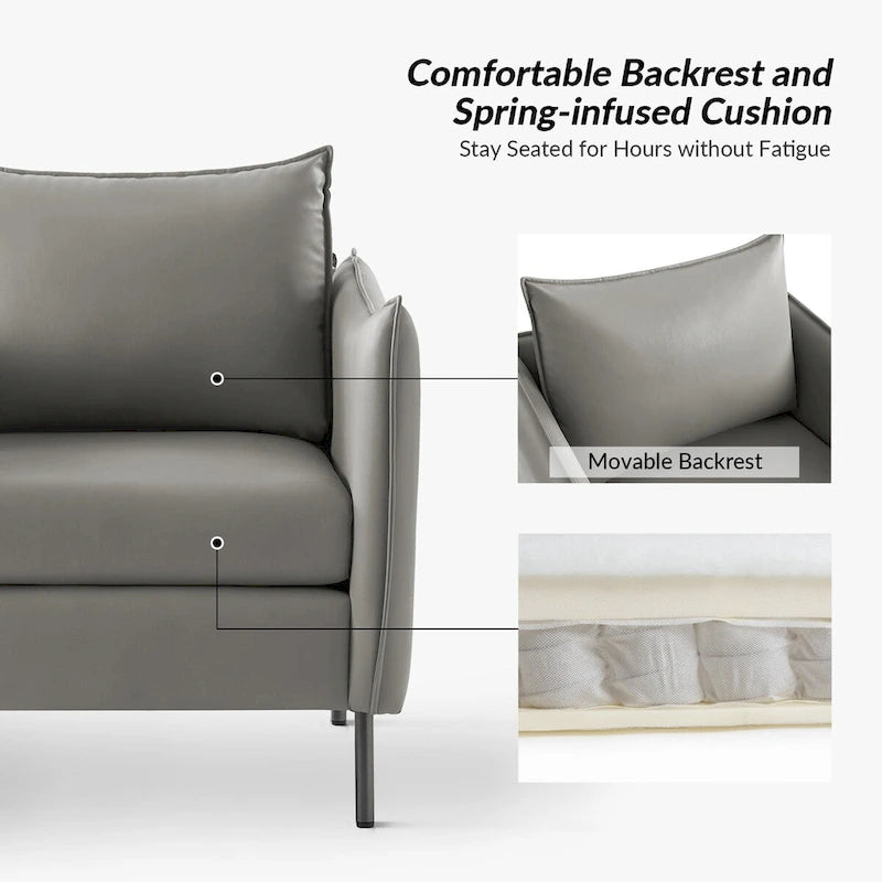 Fauteuil Christopher Modern en tissu anti-rayures avec pieds en métal noir par