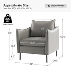 Fauteuil Christopher Modern en tissu anti-rayures avec pieds en métal noir par