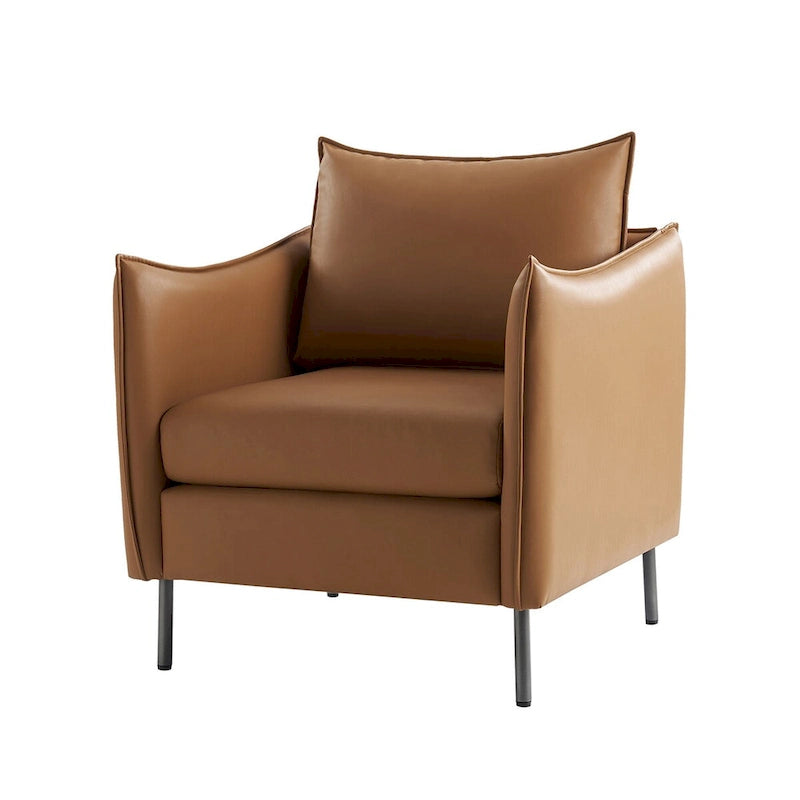 Fauteuil Christopher Modern en tissu anti-rayures avec pieds en métal noir par