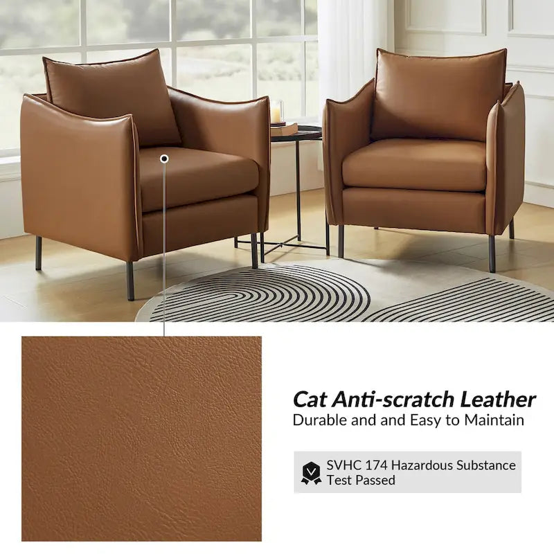 Fauteuil Christopher Modern en tissu anti-rayures avec pieds en métal noir par