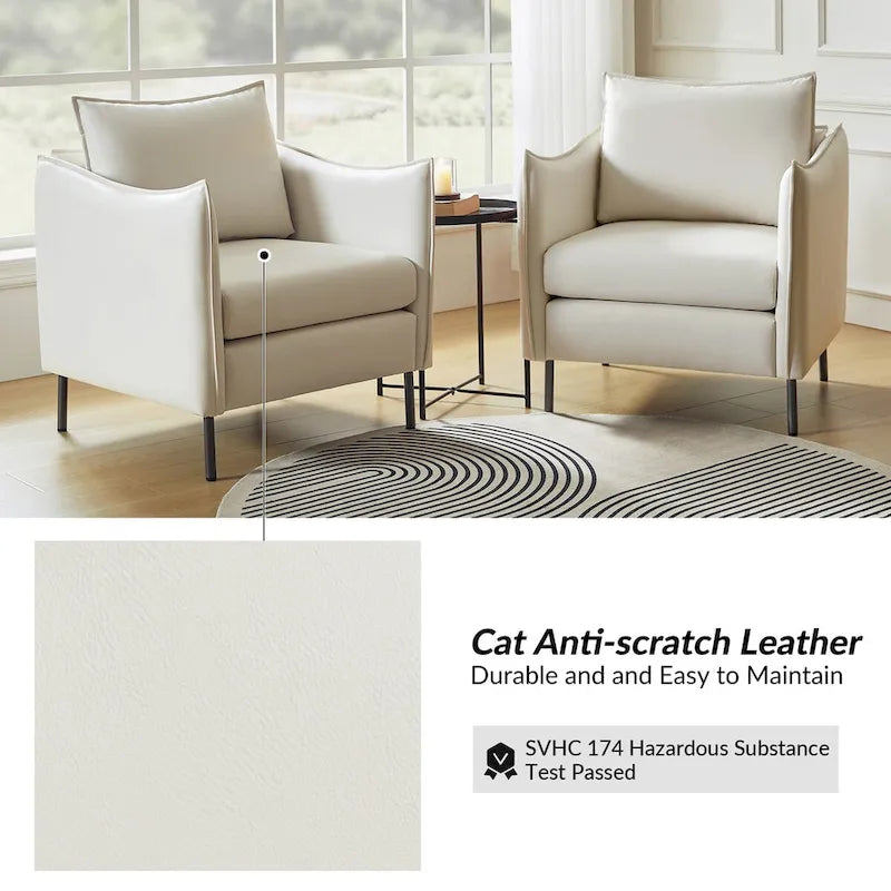 Fauteuil Christopher Modern en tissu anti-rayures avec pieds en métal noir par
