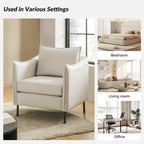 Fauteuil Christopher Modern en tissu anti-rayures avec pieds en métal noir par