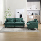 Causeuse à cadre en bois et rembourrage en chenille avec fauteuil pour salon