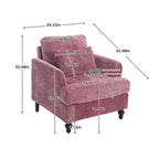 Causeuse à cadre en bois et rembourrage en chenille avec fauteuil pour salon