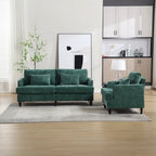 Causeuse à cadre en bois et rembourrage en chenille avec fauteuil pour salon