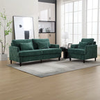 Causeuse à cadre en bois et rembourrage en chenille avec fauteuil pour salon