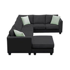 Canapé d'angle modulable réversible avec ottoman