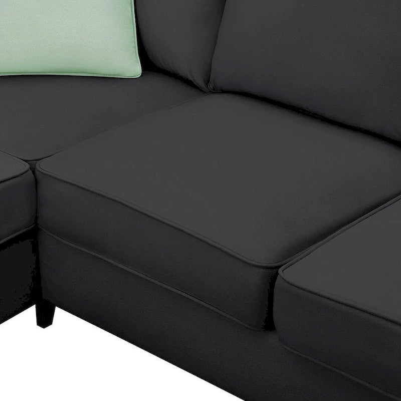 Canapé d'angle modulable réversible avec ottoman