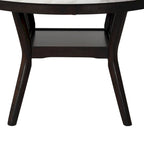 Table à manger ronde Kate de 47 pouces avec plateau en faux marbre, blanc et marron