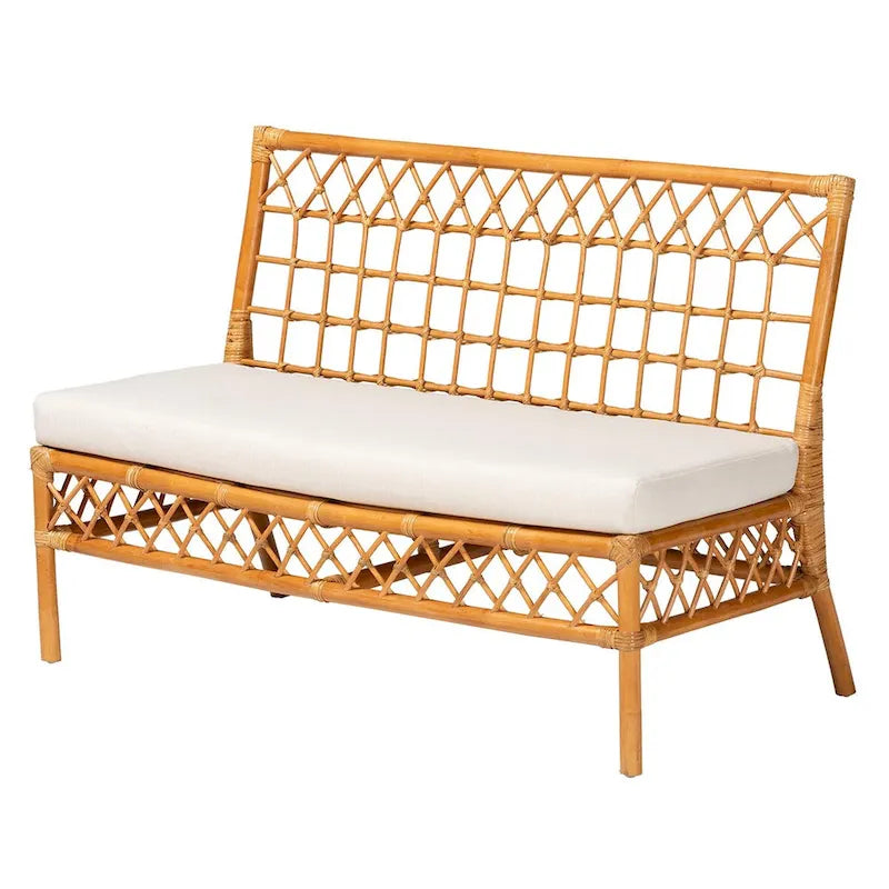 Banc de salle à manger Capella Bohème Moderne en Rotin Miel