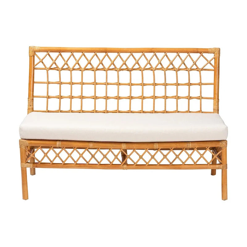 Banc de salle à manger Capella Bohème Moderne en Rotin Miel