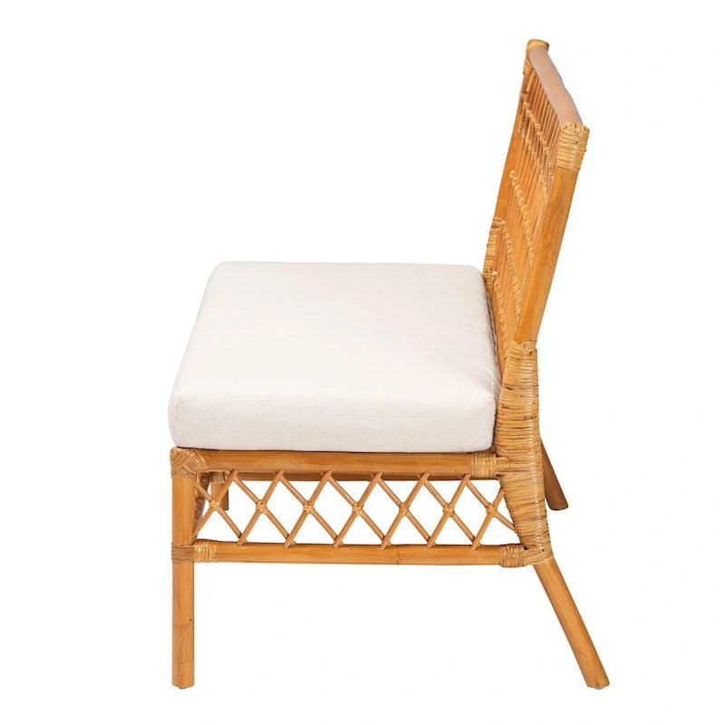Banc de salle à manger Capella Bohème Moderne en Rotin Miel