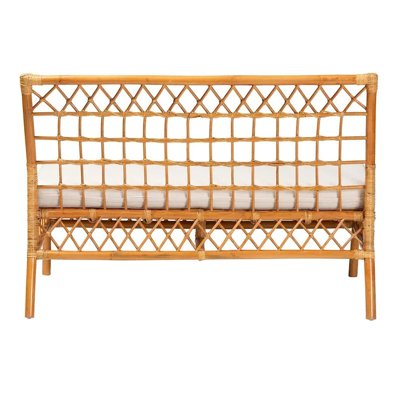 Banc de salle à manger Capella Bohème Moderne en Rotin Miel