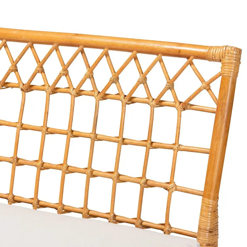 Banc de salle à manger Capella Bohème Moderne en Rotin Miel